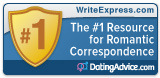 WriteExpress award from DatingAdvice.com
